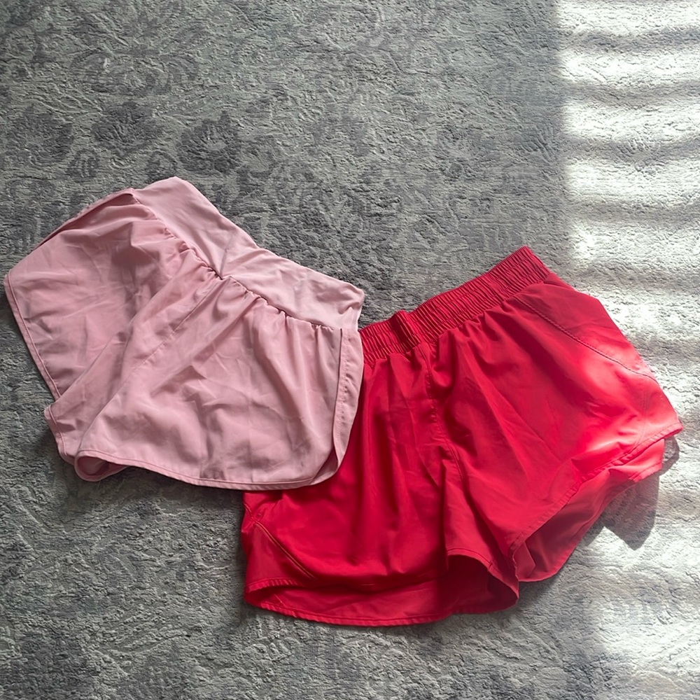 Running shorts valentines set red and pink